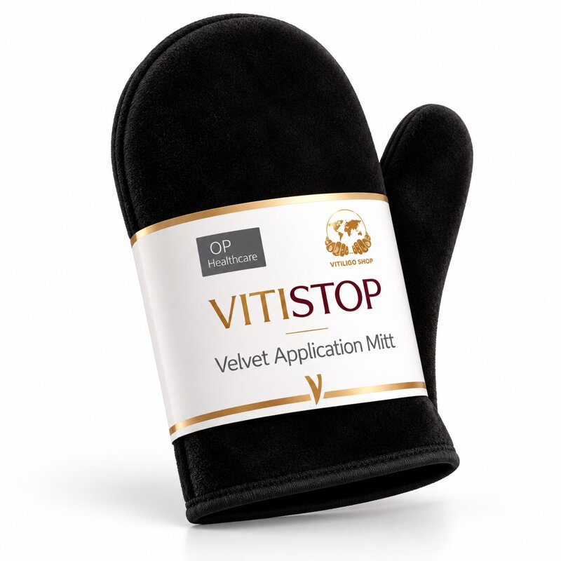 Vitistop Velvet aplikačná rukavica na samoopaľovač a kamufláž vitiliga